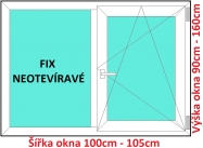 Dvojkrdlov okna FIX+OS SOFT rka 100 a 105cm